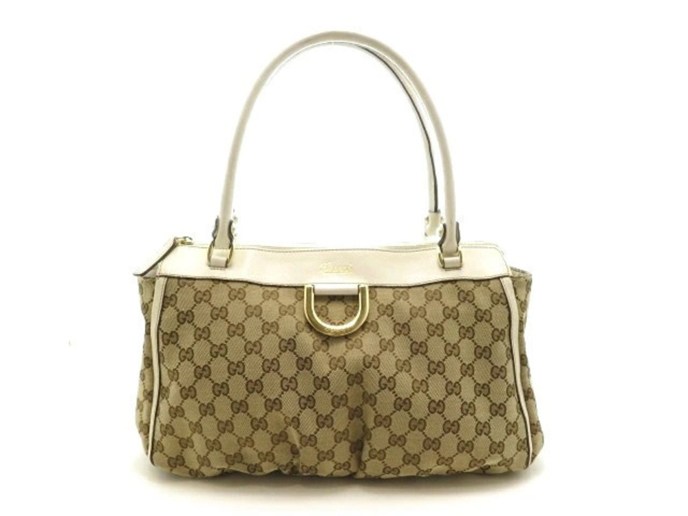 Gucci Abbey Tote Bag GG Canvas Beige Cream Ivory White
